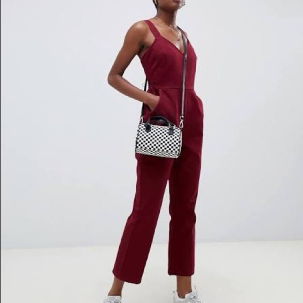 SOLD* ASOS Petite Denim Jumpsuit in Berry
